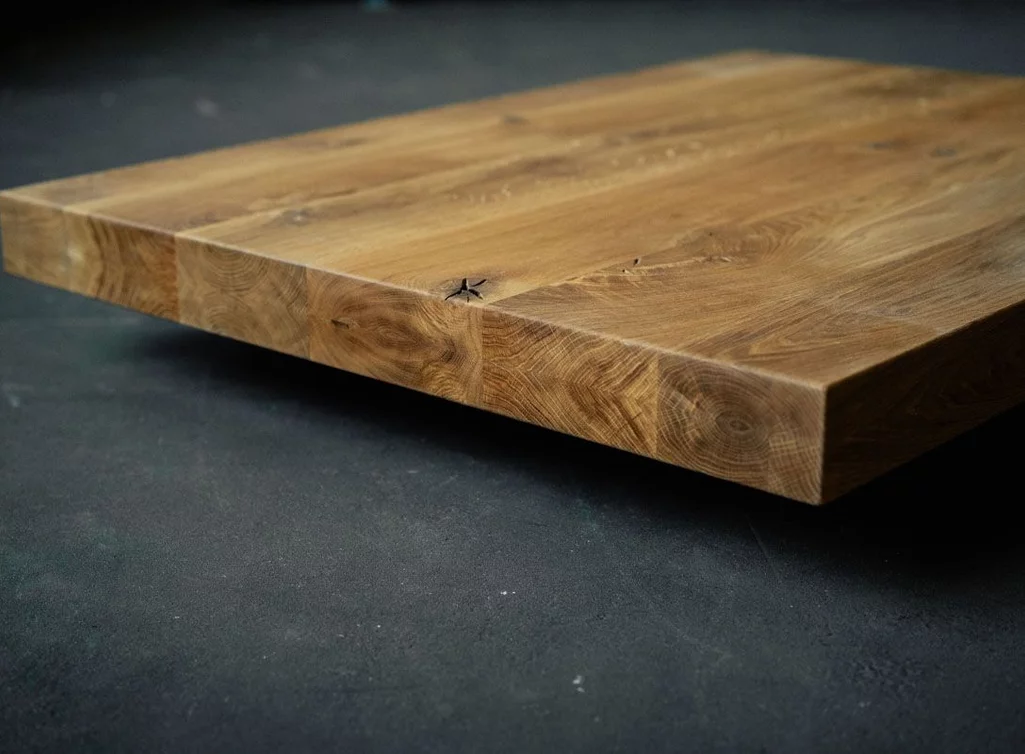 8cm starke Double-Up Eichenholz Tischplatte