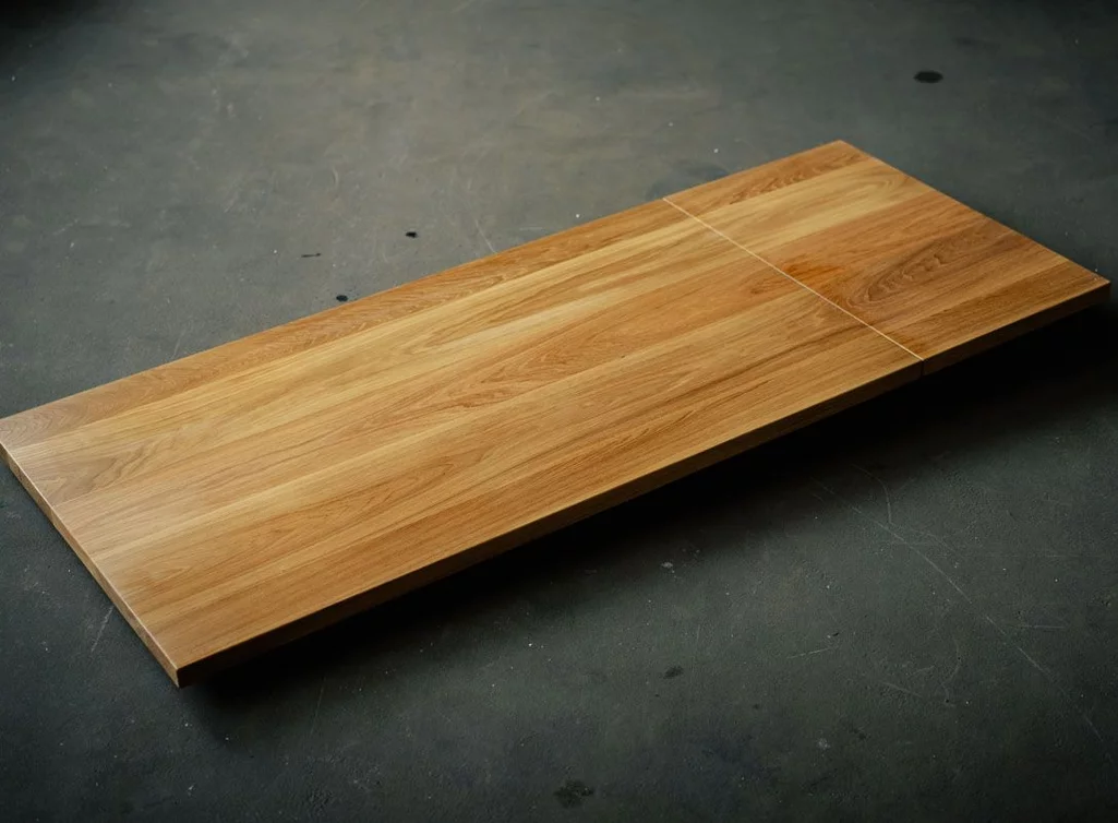 Eiche Massivholz Tischplatte mit Verlängerung 190x80x4