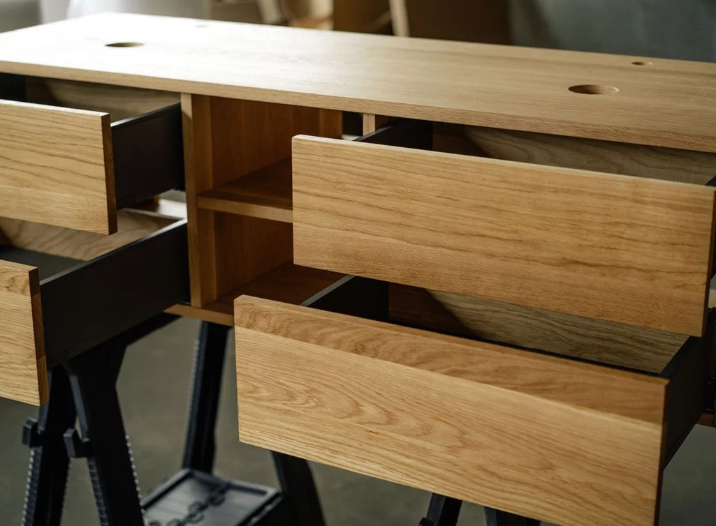 Eichenholz Waschboard mit vier Schubkästen und zwei Fächer