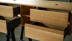 Eichenholz Waschboard mit vier Schubkästen und zwei Fächer