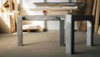 Metallbein Tischgestell in Blankstahl - DAL401