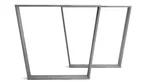 Tischkufen Stahlgestell massiv Eisen 2er Set in konischer Bauweise gebaut