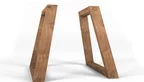 Seitenansicht der Tischkufen aus Holz für den perfekten Überblick.