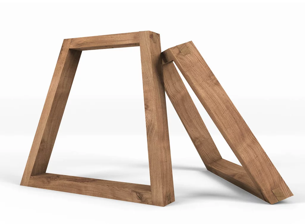 Vollerblick auf die Maserung unserer Tischkufen aus Holz nach Maß. Vollerblick auf die Maserung unserer Tischkufen aus Holz nach Maß.