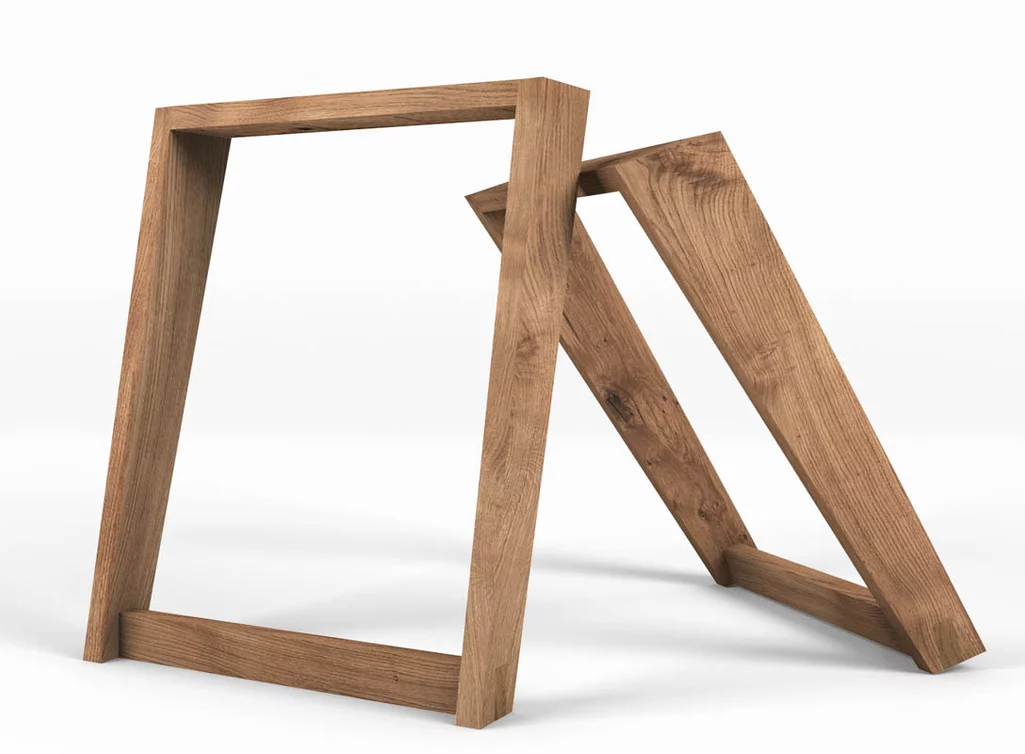 Im perfektem Licht positioniert. Deine Tischkufen aus Holz nach deinem Maß.