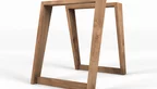 Holztischkufen in frontaler Ansicht in massiver Ausfürhung.
