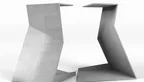 Stahl Tischgestell Design nach Maß Rück - und Seitenansicht