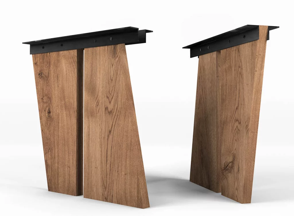 Moderne Esstischwangen aus Holz nach Maß gefertigt verschiedene Oberflächen stehen zur Auswahl Moderne Esstischwangen aus Holz nach Maß gefertigt verschiedene Oberflächen stehen zur Auswahl