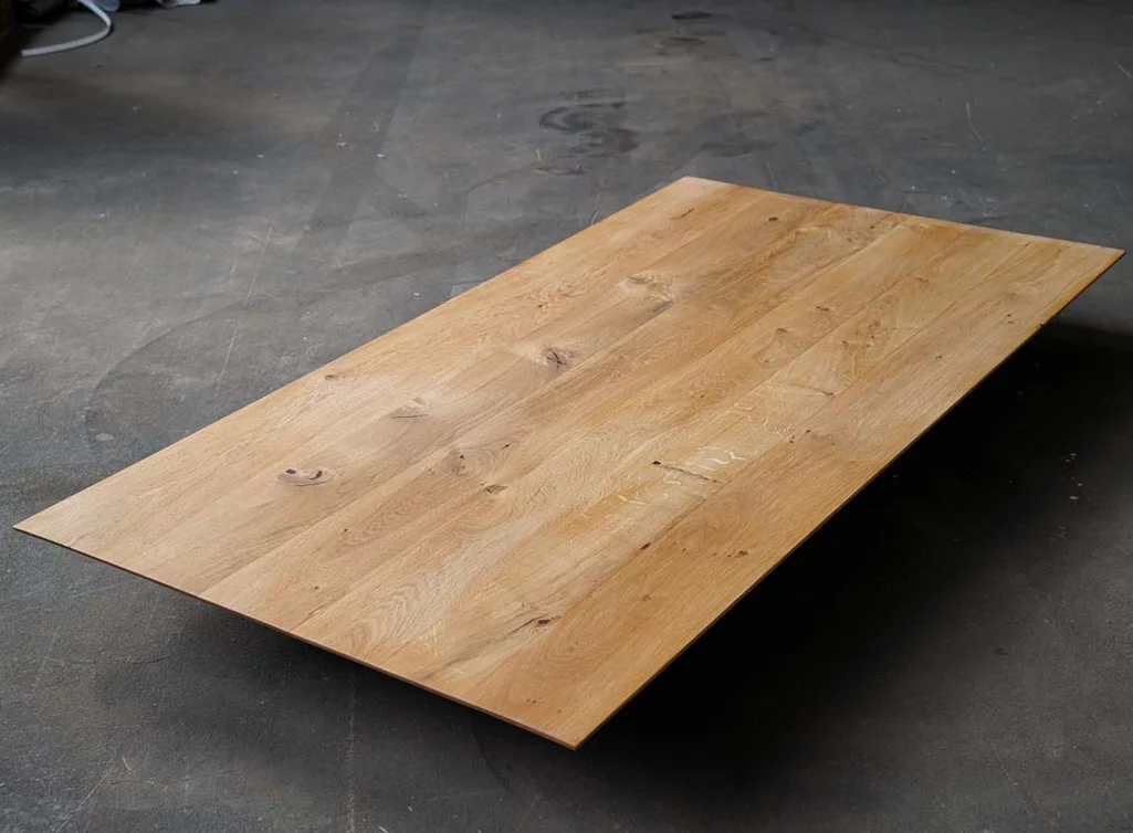 Tischplatte Eiche astig mit Schweizer Kante 150x80cm