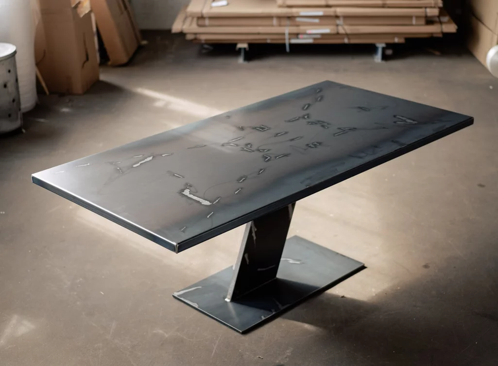 Stahl Esstisch in 200x100x77cm im modernen Industriedesign