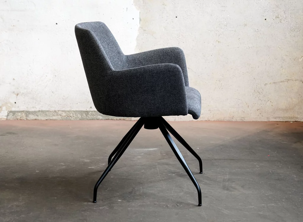 Dreh Essstuhl Detailansicht vom Stoffbezug