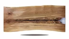 Baumstamm Tischplatte aus Eiche Massivholz mit Epoxidharz gefertigt